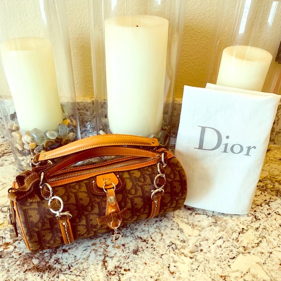 Dior Handbags - ♥️SALE🧡🤎DIOR ROMANTIQUE MINI BARREL BAG!🤎🧡